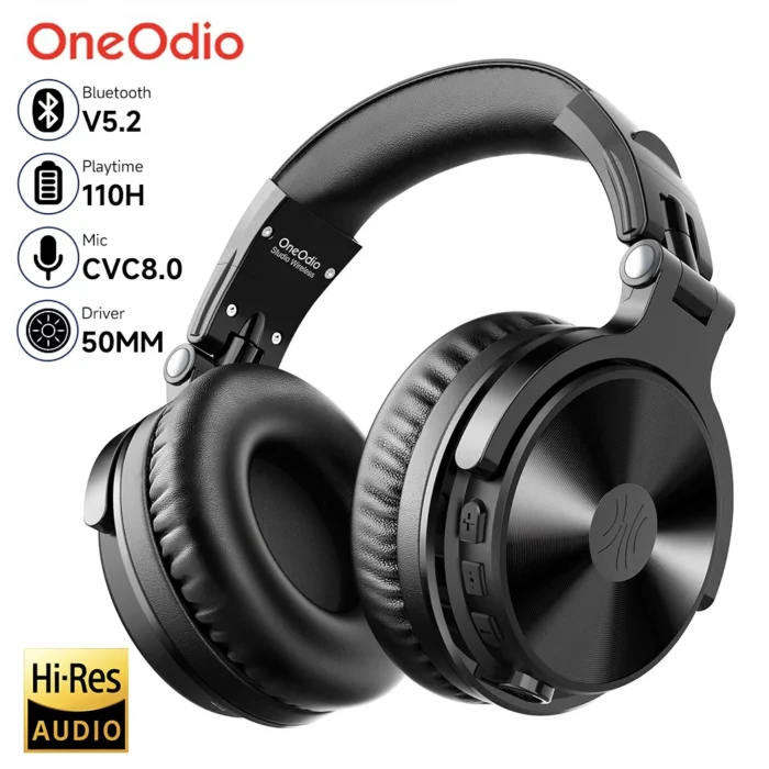 Fones de ouvido sem fio Bluetooth Oneodio Pro-C com microfone